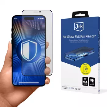 3MK HardGlass Matt Max Privacy skærmbeskytter til Apple iPhone 16 Pro