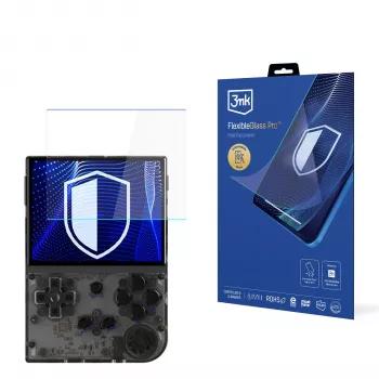 3MK PROTECTION FlexibleGlass Pro displayskærmbeskyttelse til Anbernic RG35XX (3,5 inch) - 0,3 mm hybridglas, 7H hårdhed, oleofob belægning, boblefri