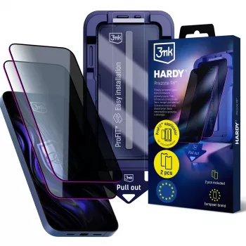 3MK PROTECTION Hardy Privzone 9H privatlivsskærmbeskyttelse til Apple iPhone 13/13 Pro/14/16e/17e