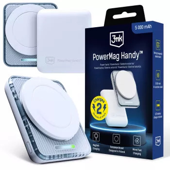 3mk PowerMag mobil 5000 mAh 22.5W MagSafe hvid
