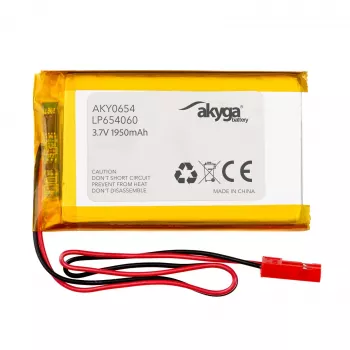 Akyga AKY0654 LP654060 Li-Po-batteri 3,7 V 1950 mAh, PCM, JST 2,54 2-polet, 150 mm