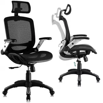 MOZOS ERGO-C Premium Ergonomisk kontorstol med mesh-ryglæn, sort