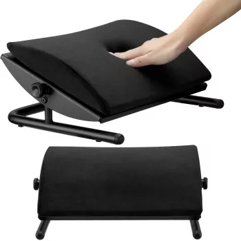 MOZOS FS3 ergonomisk fodstøtte til kontoret, sort, højdejusterbar 110-170 mm, hældning op til 30°, skridsikker overflade