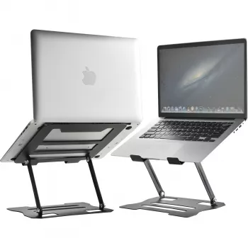 MOZOS N2-BK Ergonomisk laptopstativ - sort, højdejusterbar, sammenklappelig, aluminium