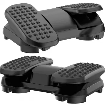 MOZOS FS6 Kontorfodstøtte sort justerbar ergonomisk fodskammel med massagenupper