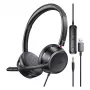 MOZOS KL201 USB-headset med mikrofon, on-ear, sort