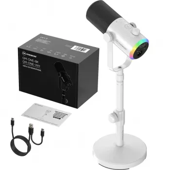 MOZOS GM-ONE hvid dynamisk mikrofon USB XLR RGB LED