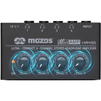 MOZOS HA400 4-kanals stereo-hovedtelefonforstærker