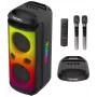 TONSIL Party Dance 1600 Bærbar Bluetooth-festlautsprecher med LED-lys, karaoke, 1600W PMPO, 80W RMS, 10 inch woofer, TWS, FM-radio, mikrofon og fjernbetjening