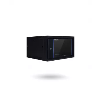 RACKTEL RL-4504WRE 4U 600x450 vægkabinet, sort, dør af sikkerhedsglas