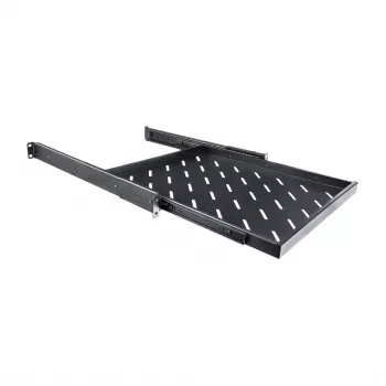 RACKTEL RL-P800W 1U 19 inch udtrækshylde til 800 mm dybe kabinetter, 50 kg belastningsevne, sort