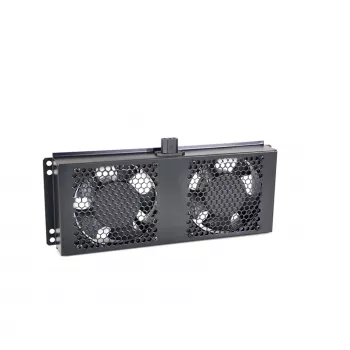 RACKTEL RL-WE602 1U 19 inch rackblæserpanel med 2 aksialblæsere, 230V AC, sort