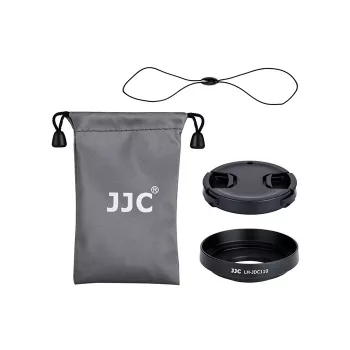 JJC 2-i-1 beskyttelsessæt modlysblænde + objektivdæksel til Canon G1X Mark III