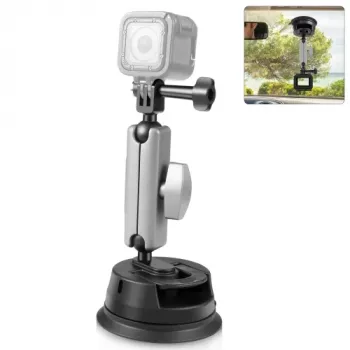 PULUZ Suction Cup Mount for Camera, Smartphone, 1/4 inch Thread, Black
