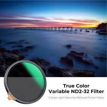 K&F Concept Variabel ND-filter ND2-ND32 82mm True Color MRC Nano X