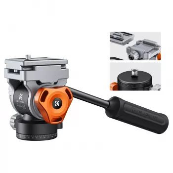 K&F Concept FH-03 Fluid Videohoved, 5kg Belastning, Arca-Swiss, 1/4