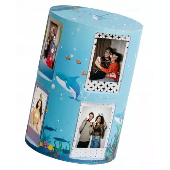 LOVEINSTANT Sammenklappelig kubus-fotoramme til 24 Instax Mini-prints - Sea Blue