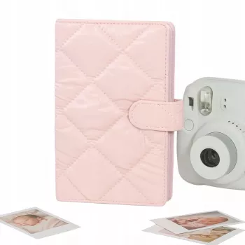 LOVEINSTANT album til 108 fotos kompatibel med Fujifilm Instax Mini 12 40 11 9 8 7 Evo Liplay Link / quilted pink