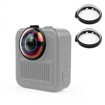 PULUZ 2x hærdet glas-linsebeskytter til GoPro Max 2 - sort ramme