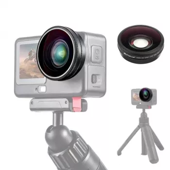 PULUZ vidvinkelobjektiv FOV Boost 185° til DJI Osmo Action 6 / HD-glas / PU1103