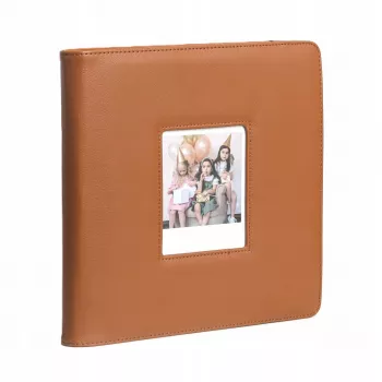 LOVEINSTANT fotoalbum til 288 fotos, kompatibel med Fuji Instax Wide 400/300, Polaroid 600/Now, brun