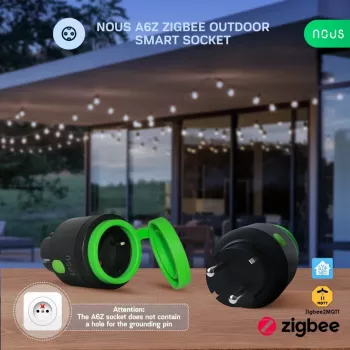 NOUS A6Z Udendørs smartstik Zigbee 1-pak Energiovervågning