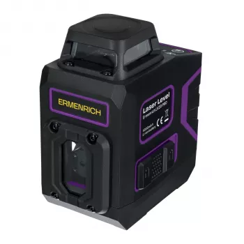 Ermenrich LV20 PRO laserniveau - grøn, 2 stråler, 20 m rækkevidde, selvoprettende, IP54, Li-Ion
