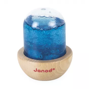 Janod Sensorisk Sneglaskugle med Glitter blå 12m+