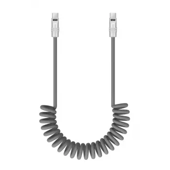 Newell USB-C til USB-C-kabel 100W, 1,5m, silikone, viklet, grå