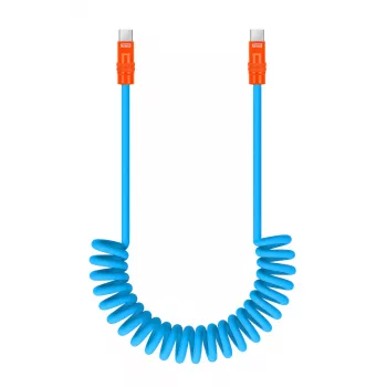 Newell USB-C til USB-C-kabel 100W 1,5m silikone oprullet blå-orange