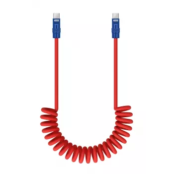 Newell USB-C til USB-C-kabel 100W 1,5m silikone spiral rød-marineblå