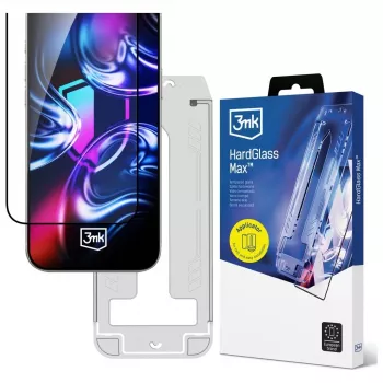 3mk HardGlass Max hærdet glas skærmbeskytter med påsætter til iPhone Air (sort)