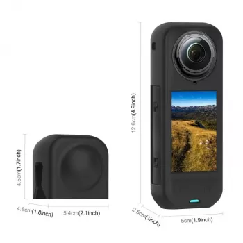 PULUZ PU757B Lens Cap and Silicone Protective Case for Insta360 X5