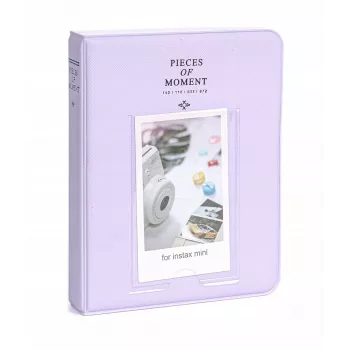 LOVEINSTANT fotoalbum til 64 fotos kompatibel med Fuji Instax Mini 13 12 11 40 41 99 Evo Link / lilla