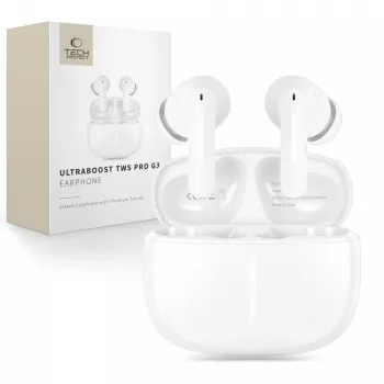 TECH-PROTECT ULTRABOOST TWS Earphone Pro G3 hvid