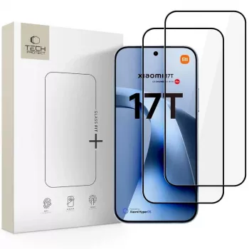 Tech-Protect Glass Fit+ 2-pak Skærmbeskyttelsesfolie til Xiaomi 17T, sort