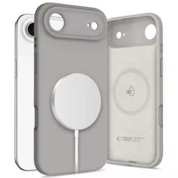 Tech-Protect Silicone MagSafe Case til Apple iPhone 17 Air, Stone Grey