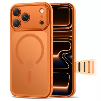 TECH-PROTECT MagPeak MagSafe bagcover til Apple iPhone 17 Pro Max, mat, Cosmic Orange