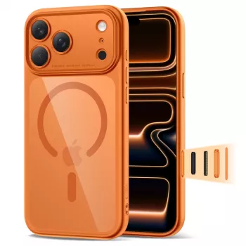 TECH-PROTECT MagPeak MagSafe cover til iPhone 17 Pro Max, Cosmic orange/Clear