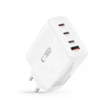 TECH-PROTECT NC140W-GAN 4-port netværkslader PD 140W / QC3.0 hvid