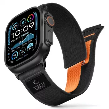 TECH-PROTECT NYLON ELITE Apple Watch 8 / 9 / 10 / 11 / SE / Ultra (44 / 45 / 46 / 49 mm) sort/orange