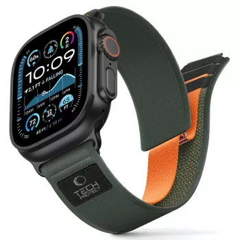 TECH-PROTECT NYLON ELITE APPLE WATCH 8 / 9 / 10 / 11 / SE / ULTRA (44 / 45 / 46 / 49 MM) GRØN/ORANGE