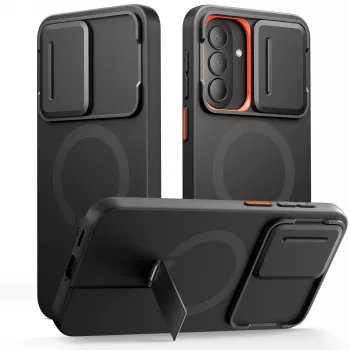TECH-PROTECT Kevlar Aura MagSafe-etui til Samsung Galaxy A57, sort/orange