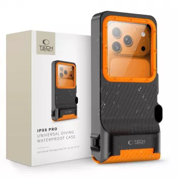 TECH-PROTECT IPX8 PRO universelt vandtæt dykkeretui sort/orange