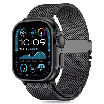 TECH-PROTECT MILANO Apple Watch 8 / 9 / 10 / 11 / SE / Ultra (44 / 45 / 46 / 49 mm) sort Rustfrit Stål Mesh Milanese Loop Rem
