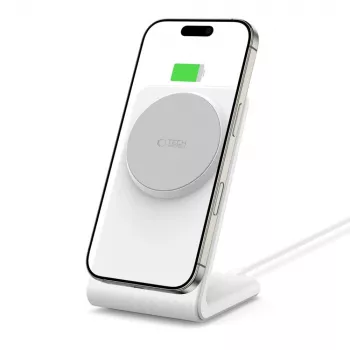 TECH-PROTECT QI15W-A38 Magnetisk MagSafe Trådløs Lader hvid