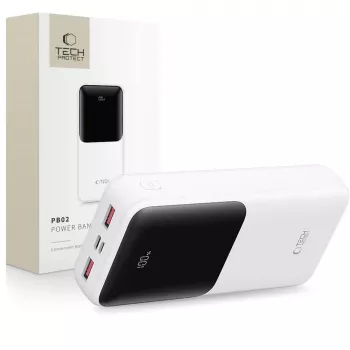 TECH-PROTECT PB02 Power Bank 20000mAh 22,5W hvid