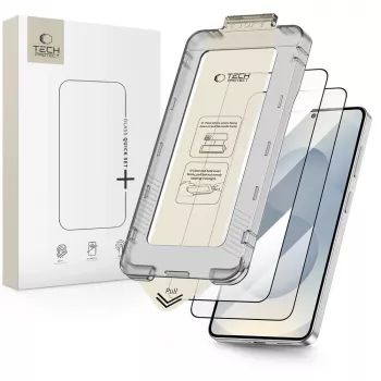TECH-PROTECT Quick Set+ 2-pak hærdet glas skærmbeskytter til Samsung Galaxy S26+ Plus sort