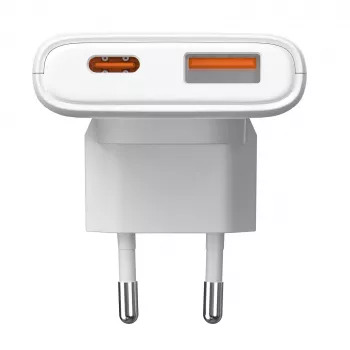 Akyga AK-CH-31 Slim GaN USB Charger 65 W, USB-C PD + USB-A, White