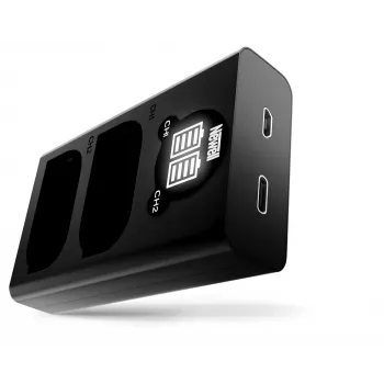 Newell dual-channel USB-C-lader DL-USB-C til Panasonic DMW-BLK22-batteri sort